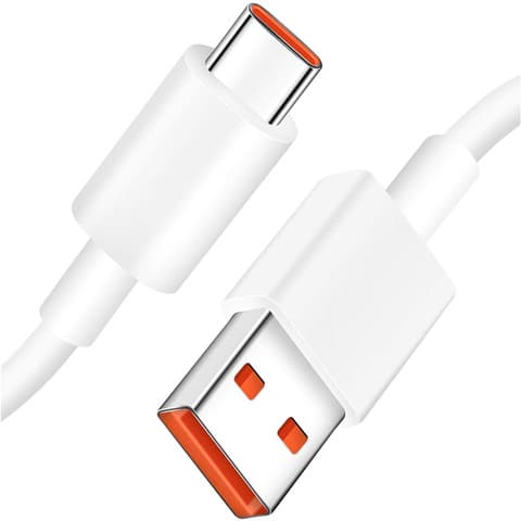 Xiaomi original USB-kabel USBC typ C stark snabb 120W PD 6A 1M tråd Vit