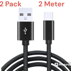 2-PACK Snabbladdning 2M USB-C kabel /laddare / laddsladd