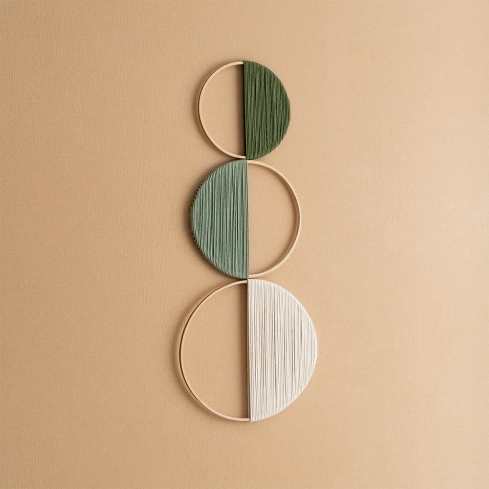 Väggdekoration, Handgjord makramé - Naturliga material - Geometrisk design - För vardagsrum/sovrum