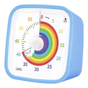 OBOSOE Väckarklocka med Visuell Minuterie – Regnbågsfärgad Timer för Barnrum