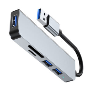 USB-C-hubb med SD- och TF-kortläsare - 3.0+2.0x2 portar - Modell 2103U