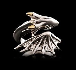 Vintage Retro Dragon Adjustable Ring 925 Sterling Silver Womens Men Love Gift UK