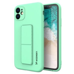 Wozinsky Stativfodral silikonskal med stöd för iPhone 12 Pro Max, Mintfärgad
