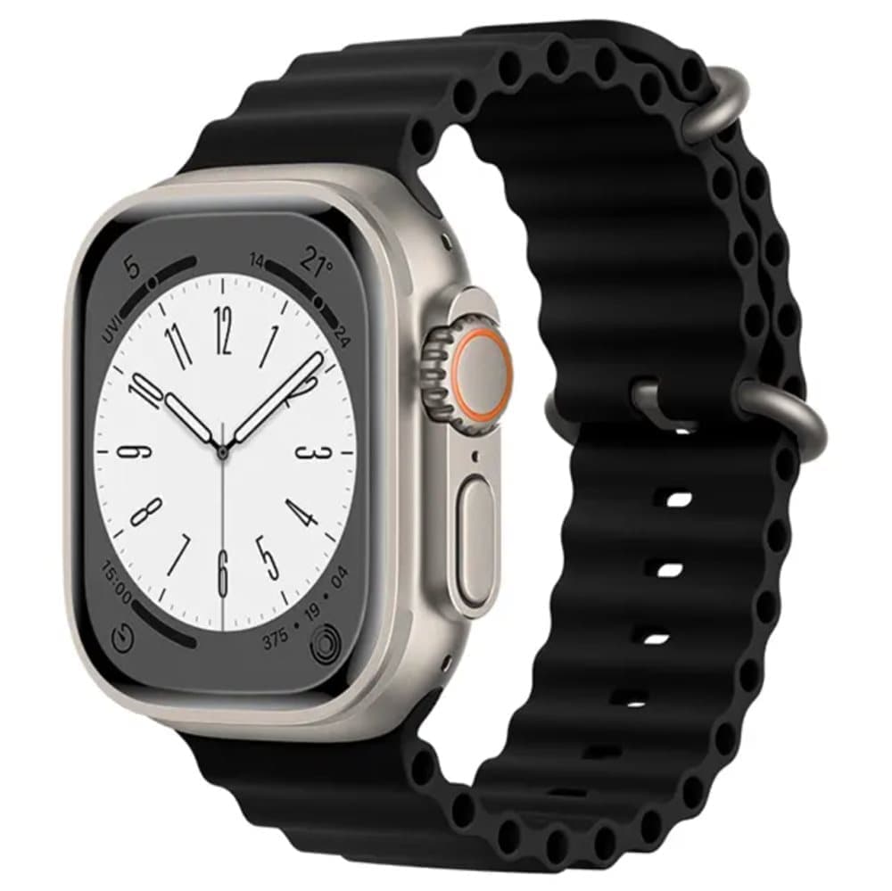 Silikonarmband Havsband Till Apple Watch 38mm-41mm - SVART