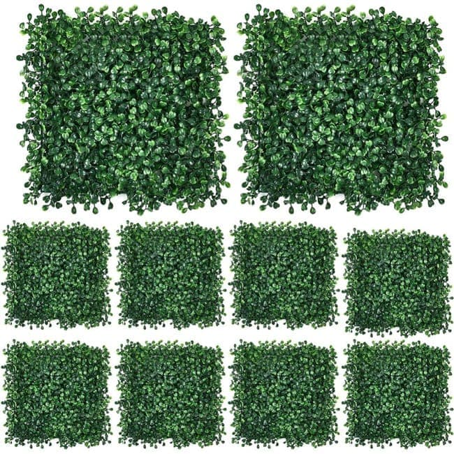 10-pack imitation gräs paneler 25x25 cm för trädgård, Fest och Väggdekoration