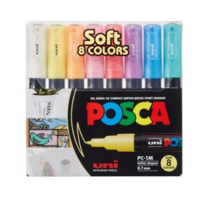 Posca Marker Set 8-p Soft Colors PC-1M Spets 0,7-1,3 mm