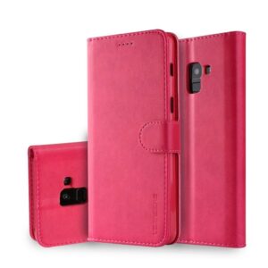 LC.Imeeke läder Samsung Galaxy A8 (2018) fodral - Rosa