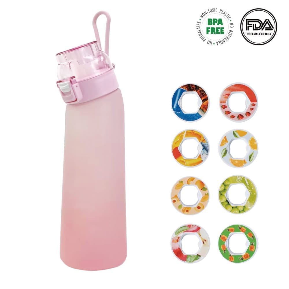 OBOSOE Air-Up Luftvattenflaska 700ml –8 Smakkapslar | Sockerfri & Aromatisk | Gradient med Suprör