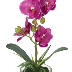KONSTGJORDA ORKIDEBLOMMOR I PREMIUMKRUKA