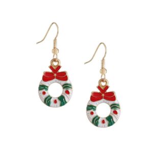 Örhängen till Jul / Christmas i Guld Färg med Julkrans / Krans - Julklapp