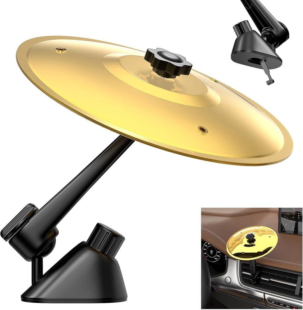 OBOSOE 1/2-Pack Cymbal Bildekoration – Metall Crash Cymbal för Bilens Luftventil, Rolig Musikpryl och Present
