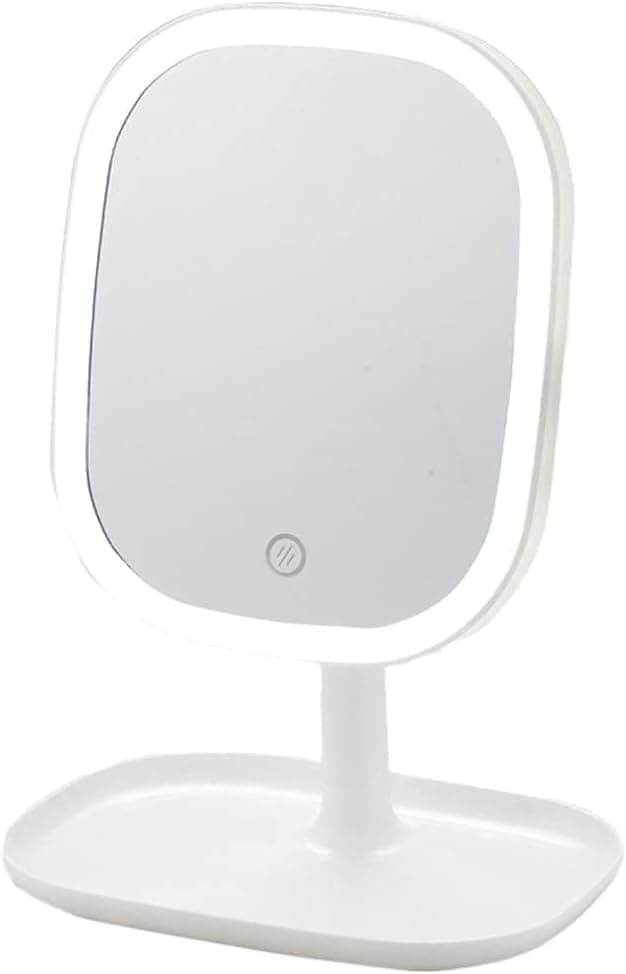 Lollanda Sminkspegel LED Bordsmodell, Uppladdningsbar Sminkspegel, 3 Färger, Touch, 360° Justerbar & Dimbar sminkspegel