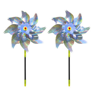 Reflekterande Fågelskrämma / Vindsnurra - Silver 2-pack