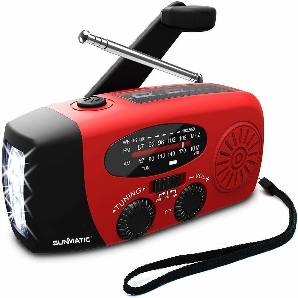 Vevradio med Solceller och 2000mAh Powerbank SOS SUNMATIC - ndradio - Vderradio - solcellsradio med vev