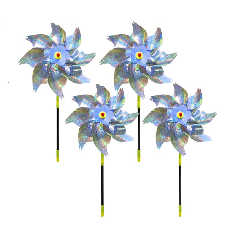 Reflekterande Fgelskrmma / Vindsnurra - Silver 4-Pack