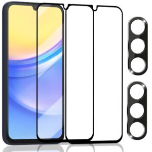 2-Pack Samsung A16 Skrmskydd & 2-Pack linsskydd - Hrdat Glas 9H - Super kvalitet 3D