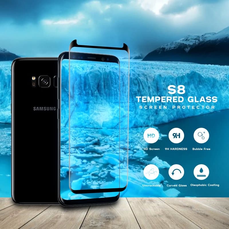 Samsung Galaxy S8 - Hrdat glas 9H Super kvalitet 3D Skrmskydd