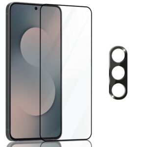 1-Pack Samsung S25 FE Skrmskydd & 1-Pack linsskydd - Hrdat Glas 9H - Super kvalitet 3D