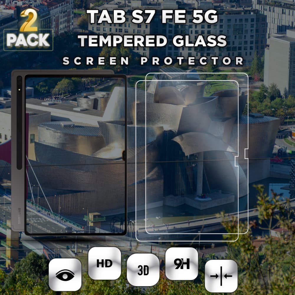 2-Pack Samsung Galaxy Tab S7 FE (5G) - Hrdat Glas 9H - Super Kvalitet Skrmskydd