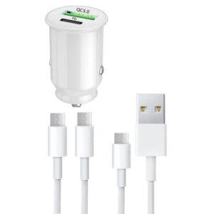 Laddare Bil - Samsung - Galaxy Note20 Ultra 5G - Snabbladdning 30W - Quick Charge 3.0 - Typ C-kabel