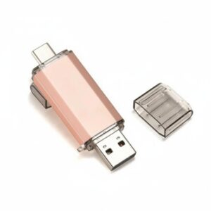 2-i-1 USB-sticka med USB 3.0 och USB-C 64 GB – Guld