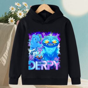 Pojkar Casual Black Hoodie - KPop Demon Hunter Cartoon Sweatshirt för varm modestil