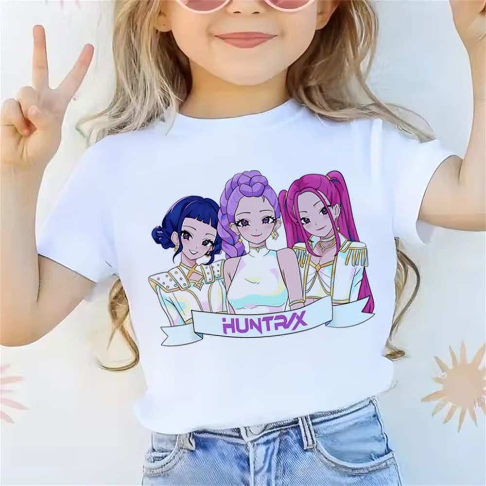 KPop Demon Hunters T-shirt 2025 | Sommar kortärmad grafisk t-shirt för casual flickor och pojkar