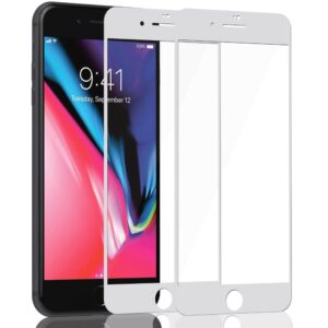 2-Pack Iphone 8 White Skärmskydd - Härdat Glas 9H - Super kvalitet 3D