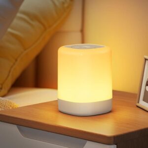 OBOSOE RGB Nattlampa - Beröringsaktiverad Barnlampa, USB-laddad med timer | Mjuk belysning för barn & bebisar