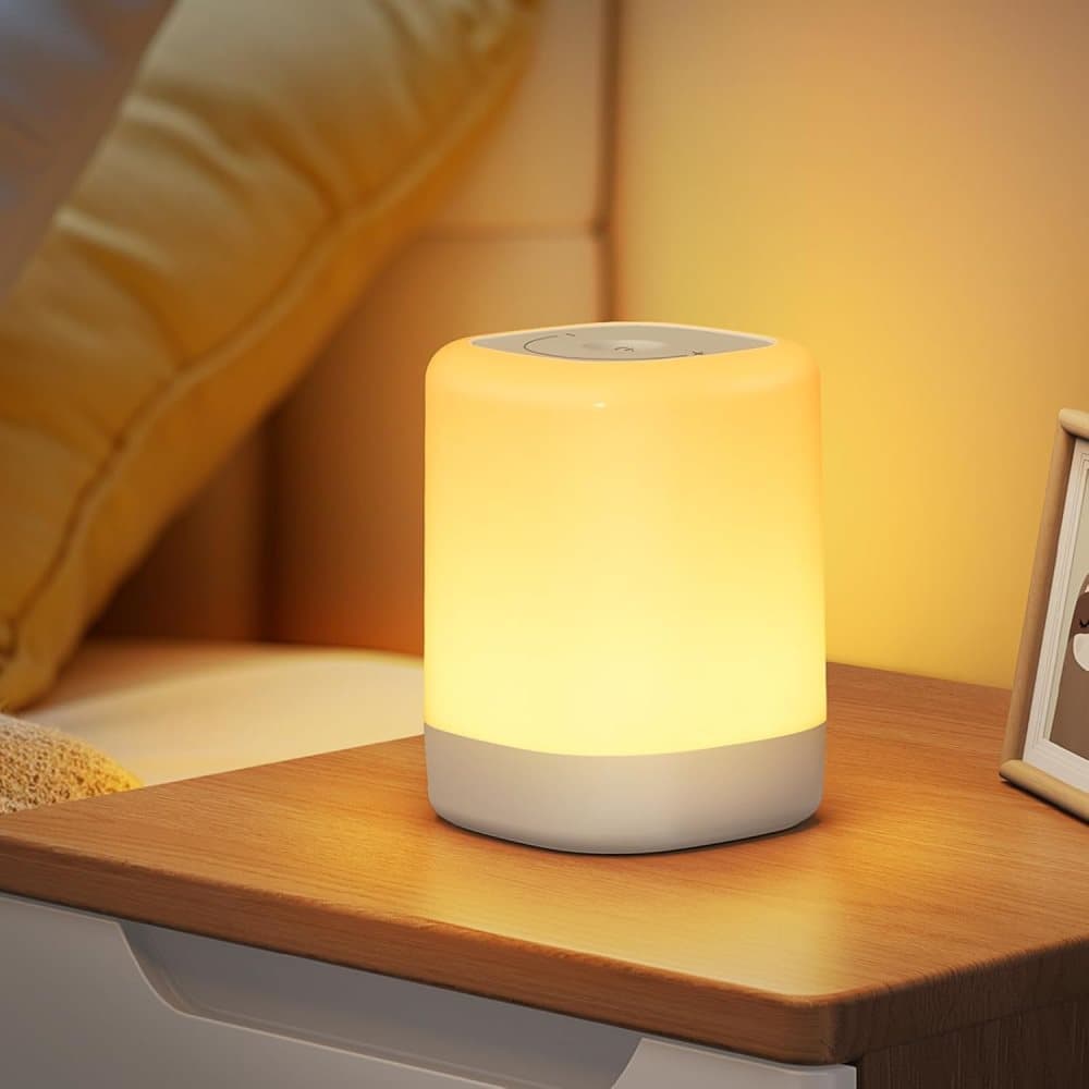 OBOSOE RGB Nattlampa - Beröringsaktiverad Barnlampa, USB-laddad med timer | Mjuk belysning för barn & bebisar