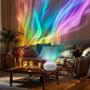 Projektorlampa - Färgglad vattenrippleprojektorlampa - Aura-lampa - Dekorativ nattlampa