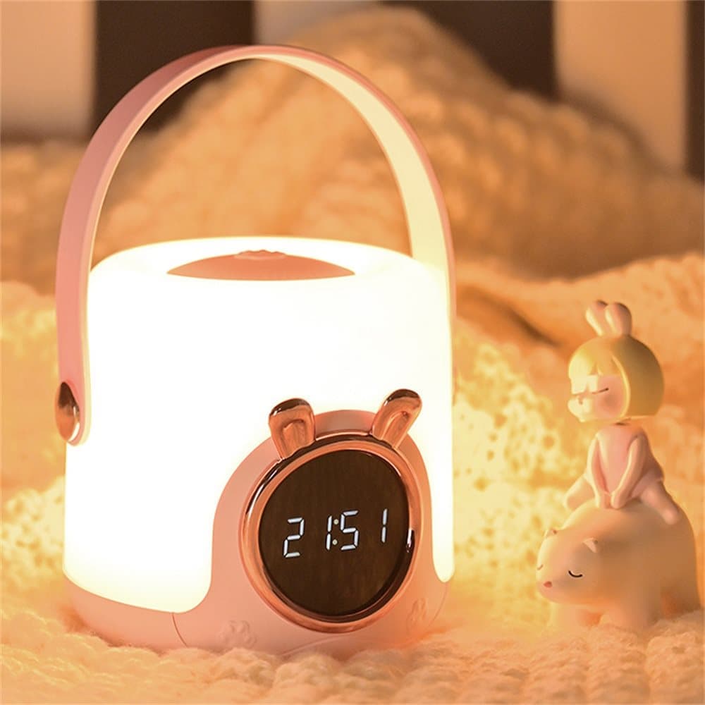 OBOSOE Digital väckarklocka med LED-nattlampa – dimbar, timer, bärbar och laddningsbar