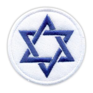 Patchion Davidsstjärna - självhäftande baksida - Broderad lapp/emblem/emblem