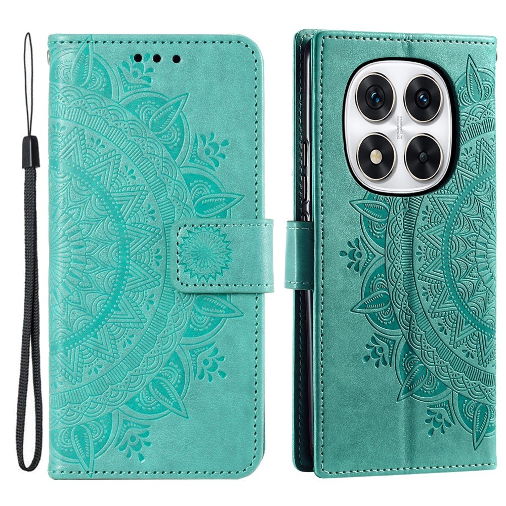 SKALO Xiaomi Redmi Note 14 Pro 5G Mandala Plånboksfodral - Turkos