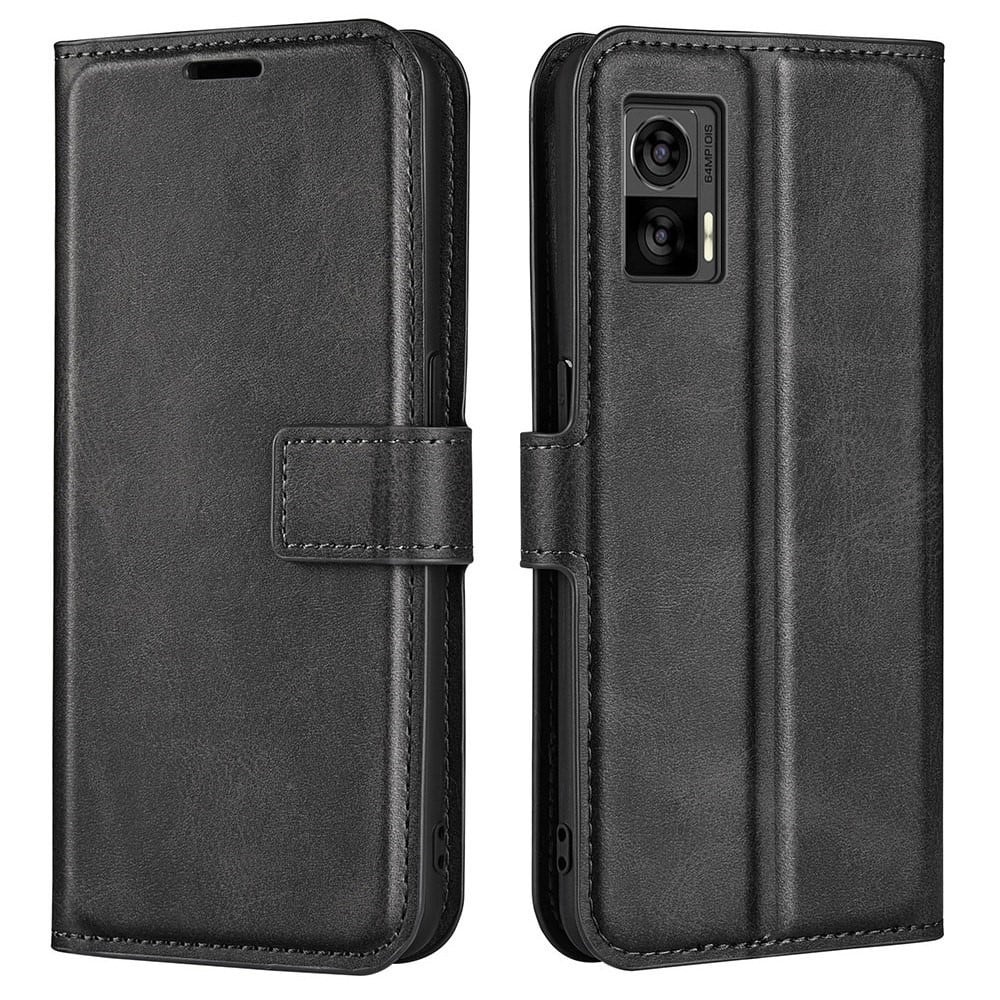 Hållbart konstläder Motorola Edge 30 Neo fodral med plånbok - Svart