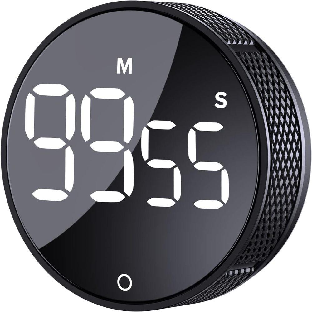 OBOSOE Digital Köks Timer LED Display Visuell Nedräkningstimer Magnetisk Silver För Matlagning
