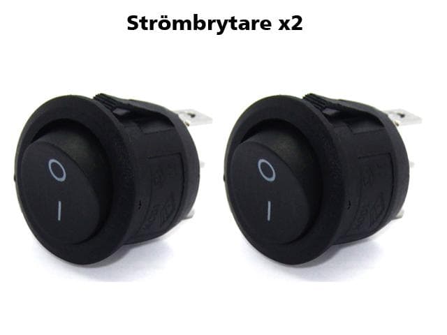 2x Strömbrytare 2 polig av/på vaggströmställare avbrytare 2-pack