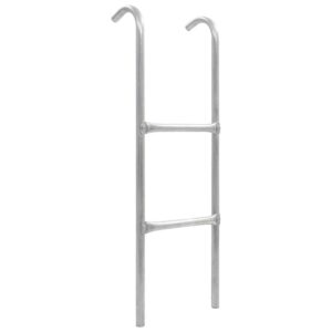 vidaXL Stege till studsmatta 2 steg stål silver 102,6 cm