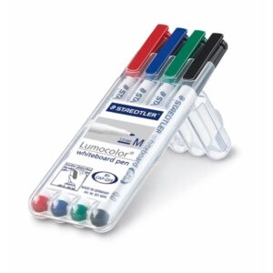 Whiteboardmarker Staedtler 301 med 4 stk. ass. farver i plastetui