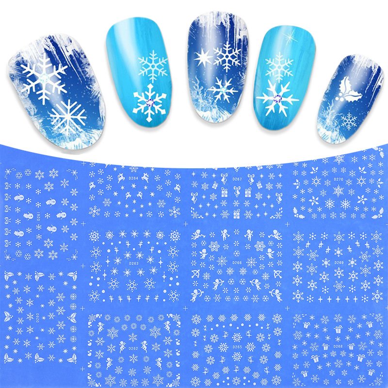 11st ark juldekorationer snöflingor nageldekorationer