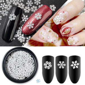 1st burk juldekorationer snöflingor nagelglitter