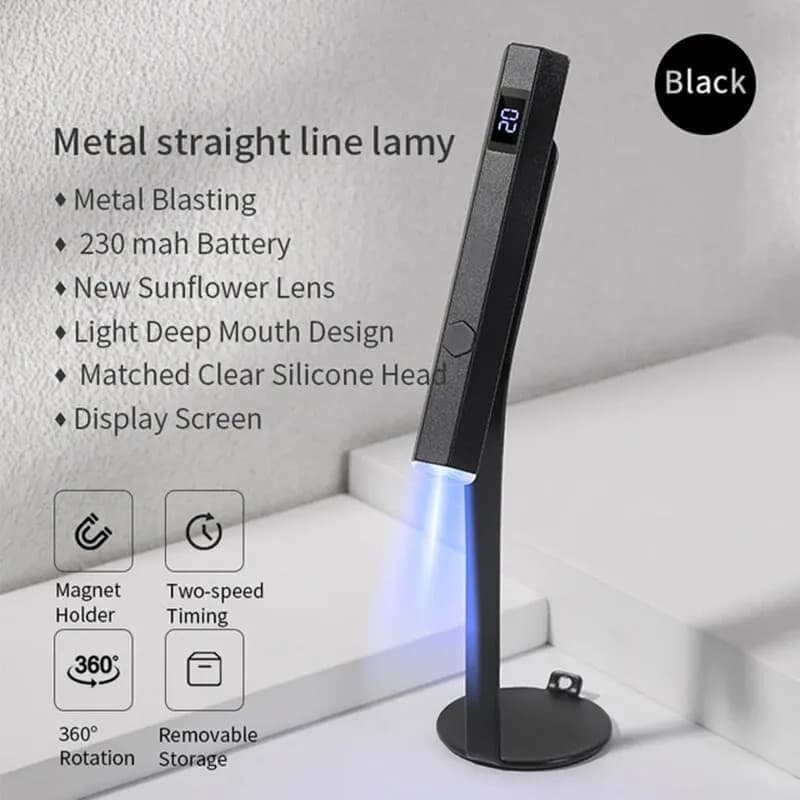 OBOSOE Portable Mini UV LED Nageltorkare, UV-ljus, 360 ° Rotation, Gel Emaill Lampa, Magnetisk Hållare, Snabbtorkning, Portabel