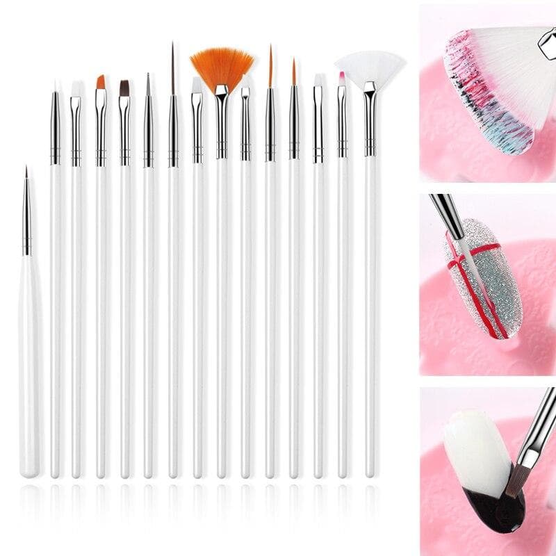15 st Nail art set prickmålning lack pensel penna Verktyg