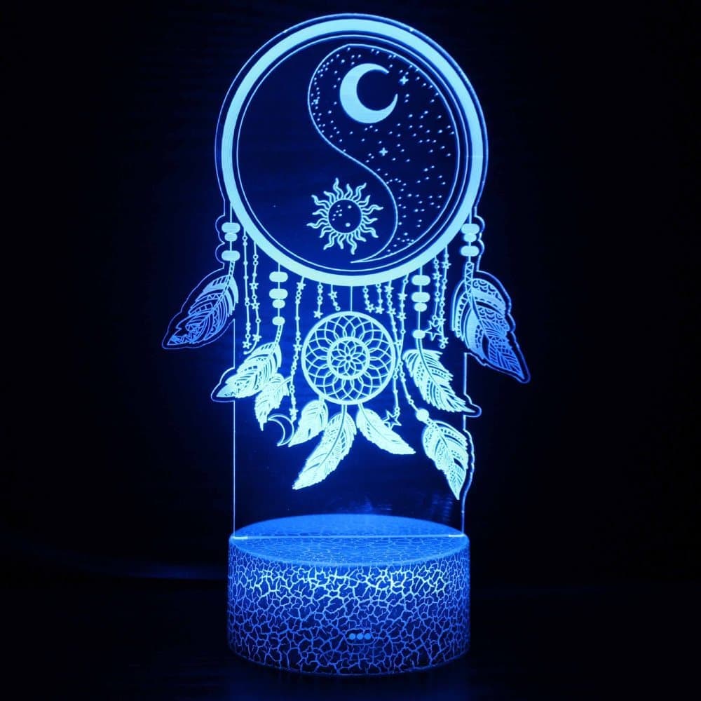 OBOSOE 3D Nattlampa - 7 Färgbyten LED Bordslampa | Tryckkontroll, Dimmbar | Present till Barn & Vuxna