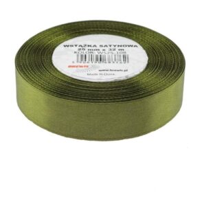 Olivgrönt satinband 25mmx32m