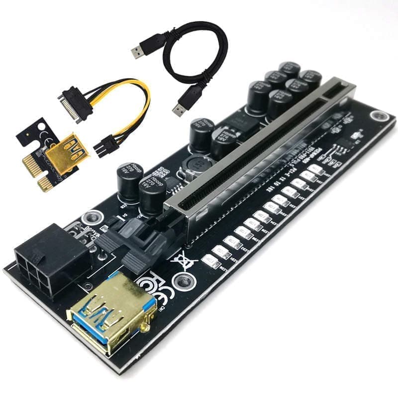 PCI-E Riser 011 Pro Plus Gold USB 3.0 1X to 16X 6PIN, 100cm Kabel