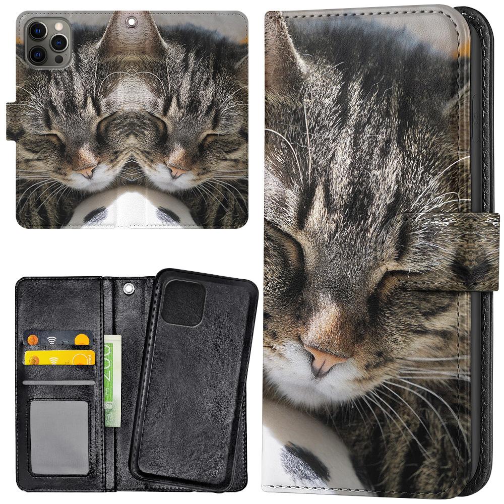 iPhone 13 Pro Max - Plånboksfodral/Skal Sovande Katt
