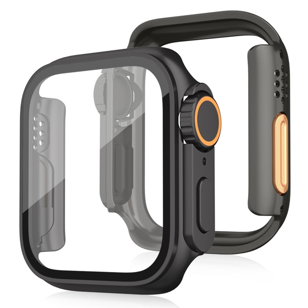 Bumpresistent klockfodral Apple Watch Series 10 / 3 / 2 / 1 42mm Skyddsfodral med härdat glasfilm - Svart