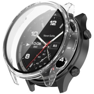 OnePlus Watch 2R / Watch 2 Fodral Hårt stötskyddande heltäckande skyddande klockfodral med härdat glasfilm - Transparent