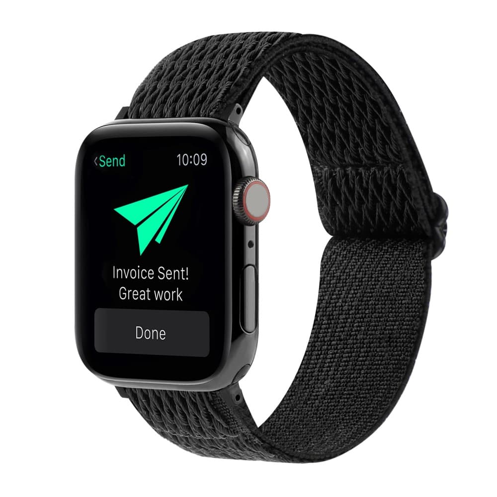 Vävd Nylonarmband Apple Watch 42/44/45/49 mm Svart